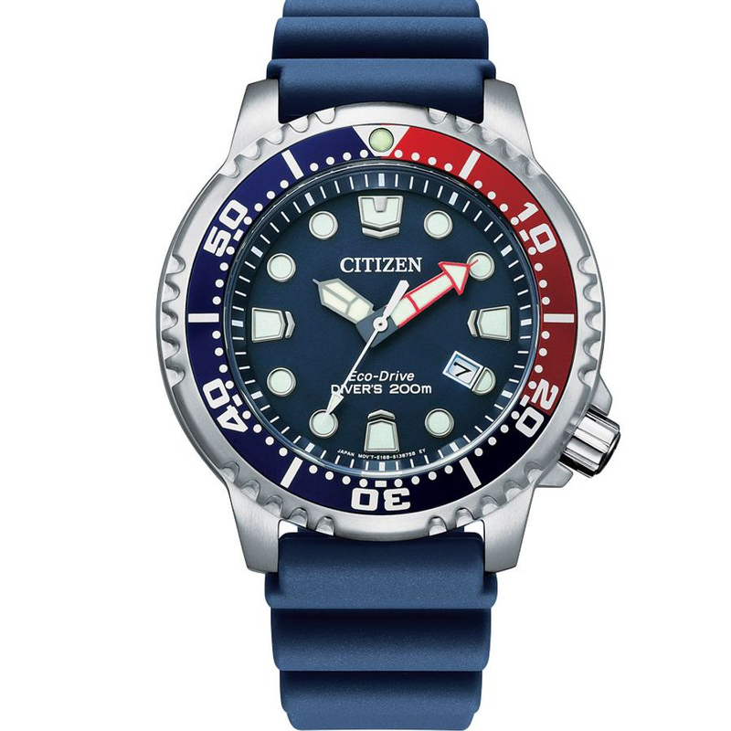 Blue rubber sport watch-null