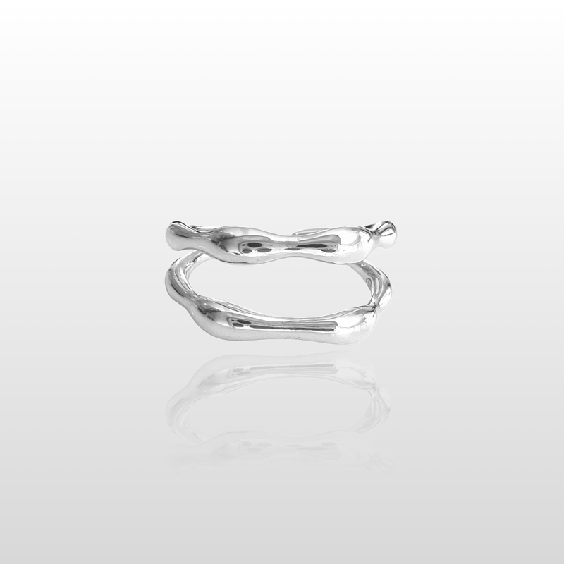 Double line ring - high quality silver 925-null