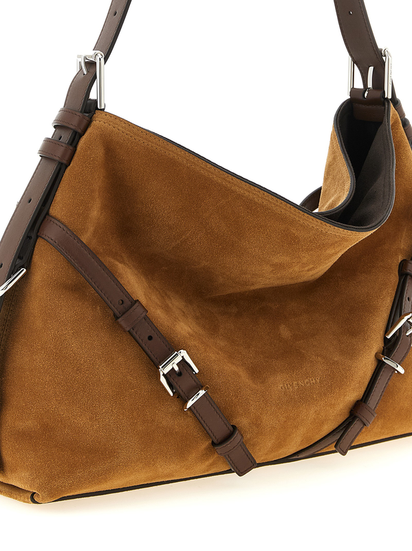 Brown calfskin shoulder bag-null