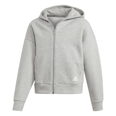 Girls must haves 3-stripes hoodie, Grey, medium