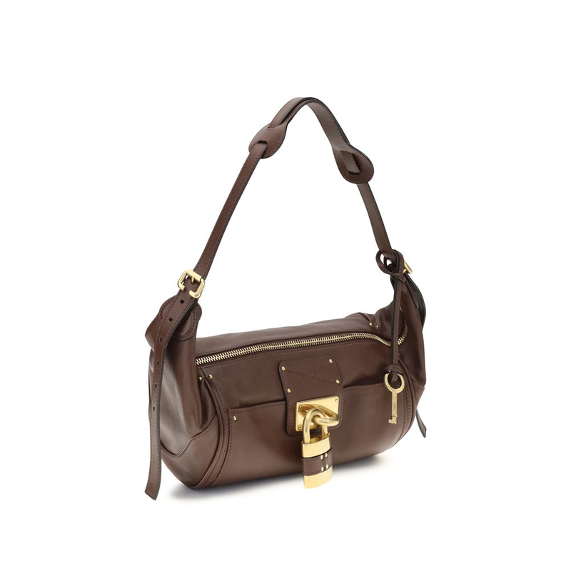 Brown calf leather bos taurus shoulder bag-null