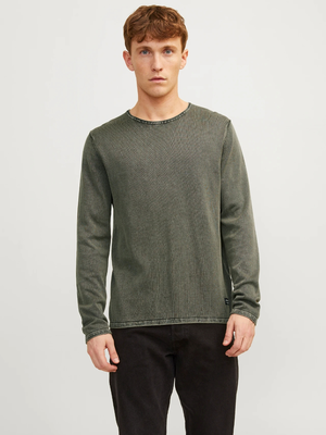 Jack  jones jjeleo knit crew neck noos, Dusty Olive, medium