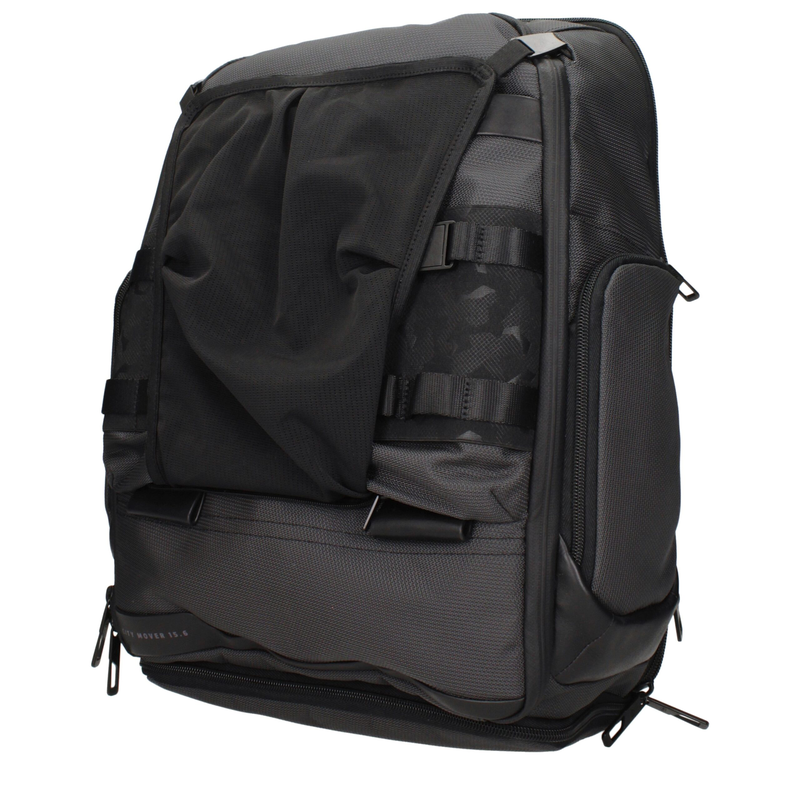 Gray fabric backpack-null