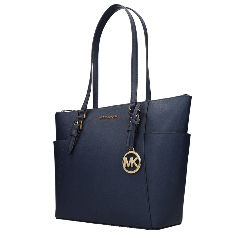 Blue leather shoulder bag-null