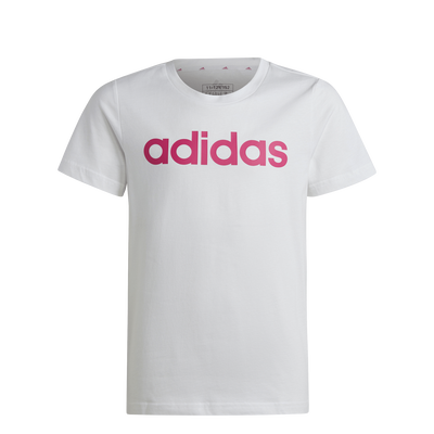 Adidas girls essentials linear logo cotton slim fit t-shirt, White, medium