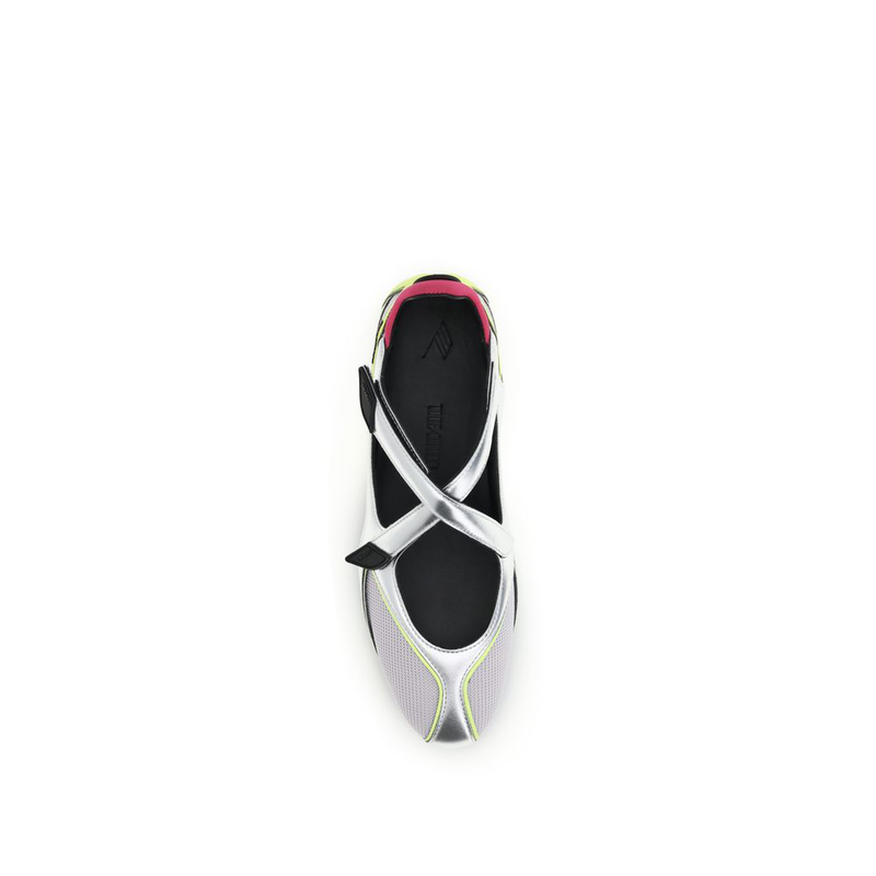 Silver polyurethane ballet flats-null