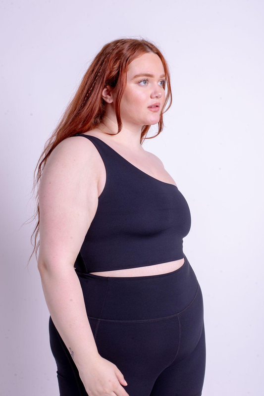 Product image: Girlfriend collective one shoulder bianca bra in black-null