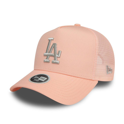 Women metallic trucker los angeles dodgers, Baby Pink, medium