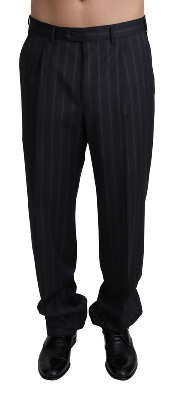 Gray wool blend formal trousers pants-null