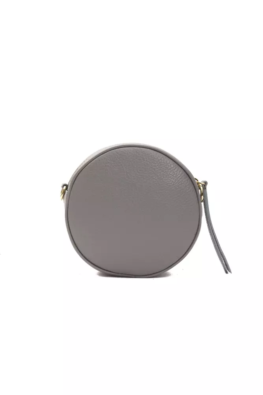 Gray leather women crossbody bag-null