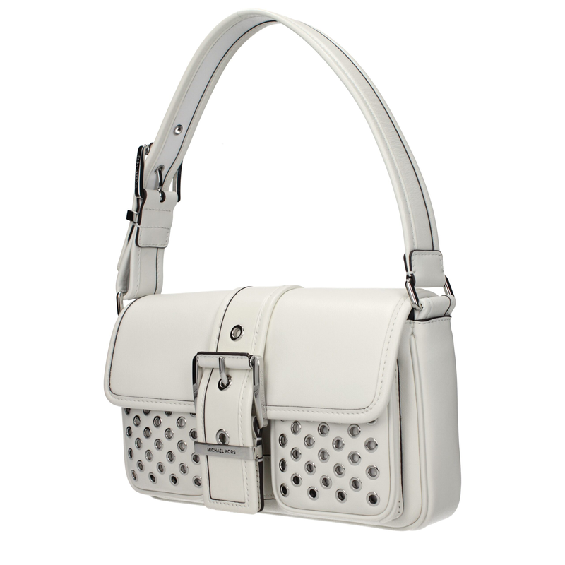 White leather shoulder bag-null