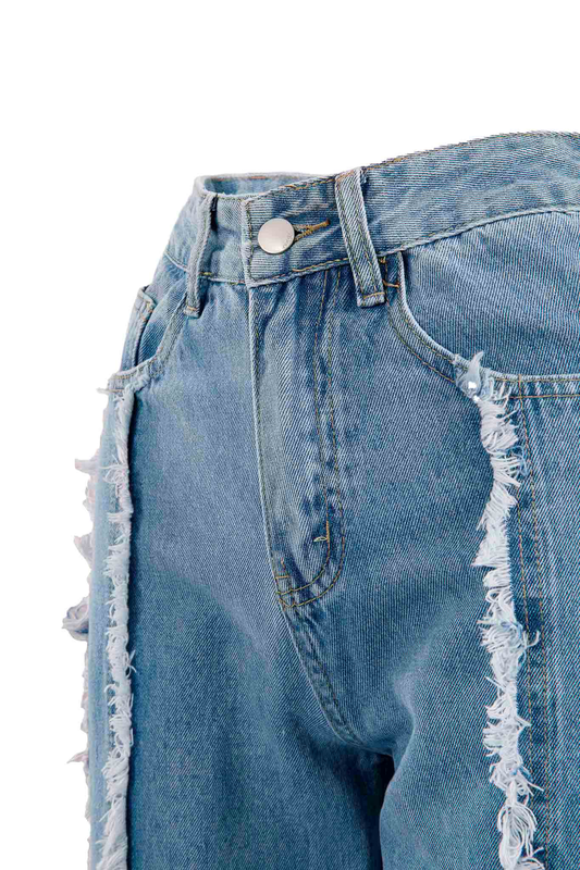 Fringed jeans-null