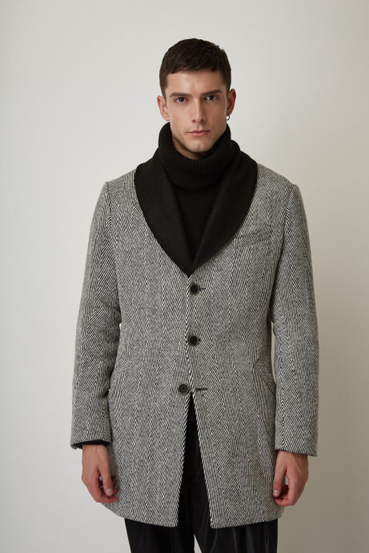 Stefan wool touch neckline coat image number null