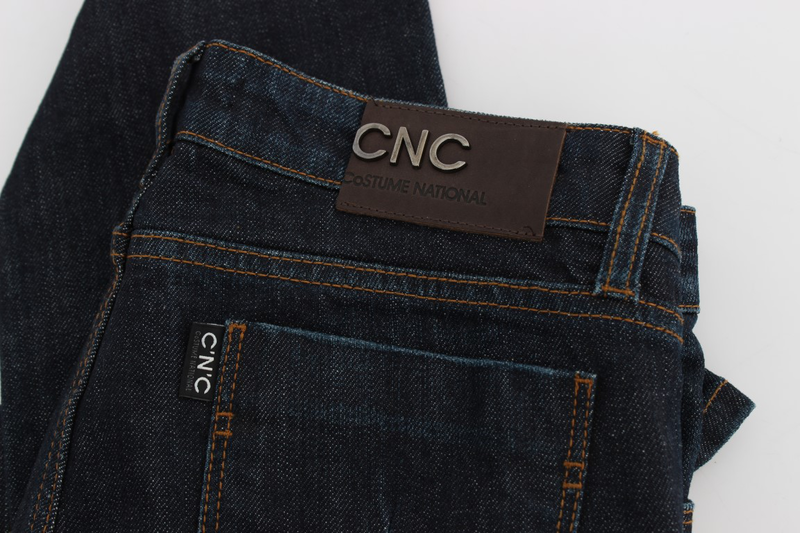 Blue cotton stretch slim fit jeans-null