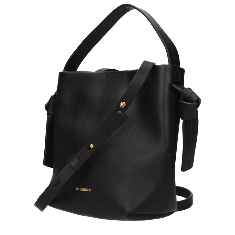 Black leather handbag-null