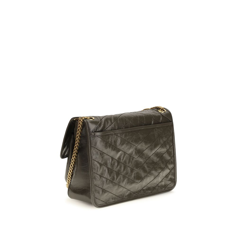 Bicolor calf leather bos taurus shoulder bag-null