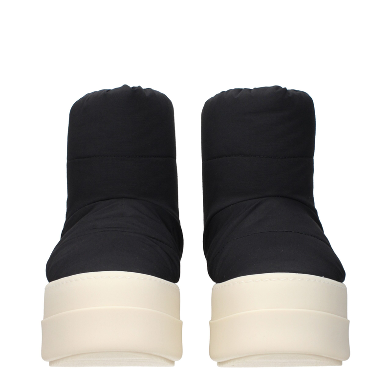 Black fabric ankle boots-null