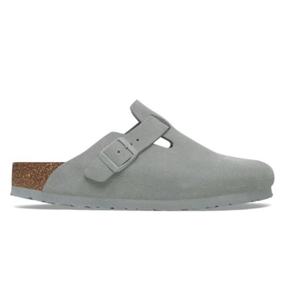 Boston suede leather narrow, Sage, medium