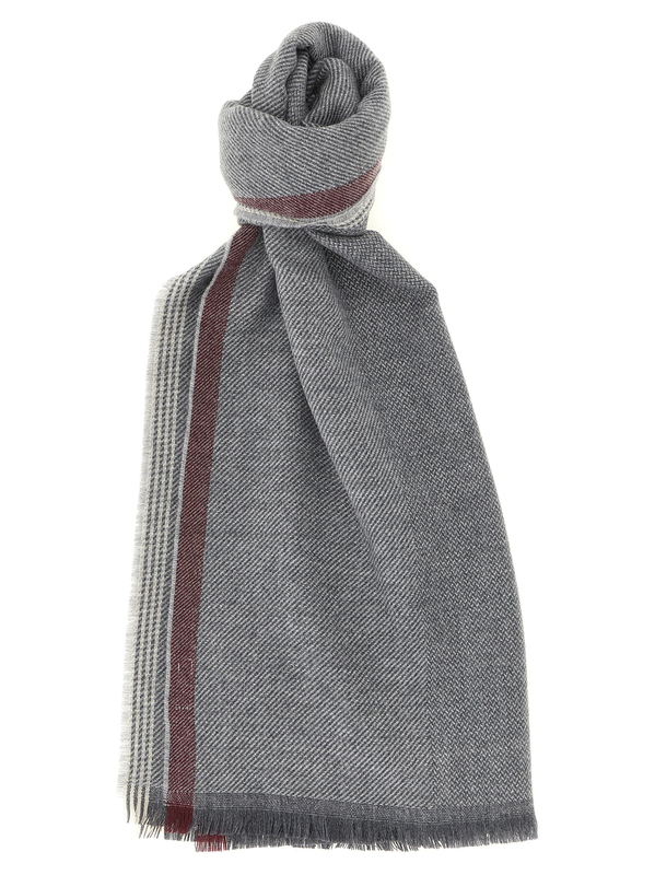Gray wool scarf-null