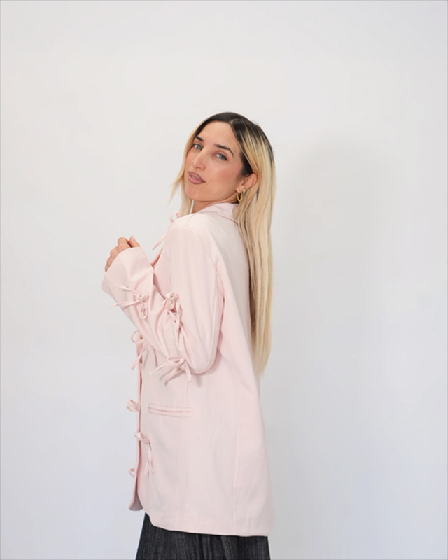 Oversized blazer with bow 87015-null