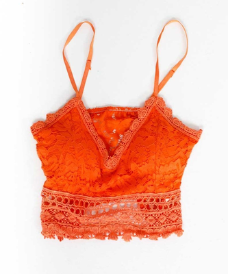Jerry lace crop top orange, Orange, medium