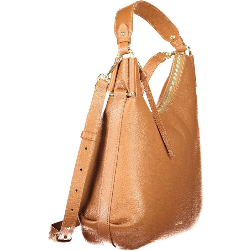 Brown leather women handbag-null