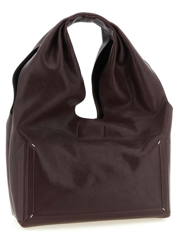 Bordeaux lamb leather shoulder bag-null
