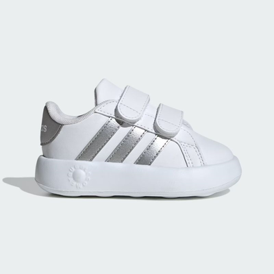 Adidas grand court 2.0 cf infant shoes id5274, White/silver, medium