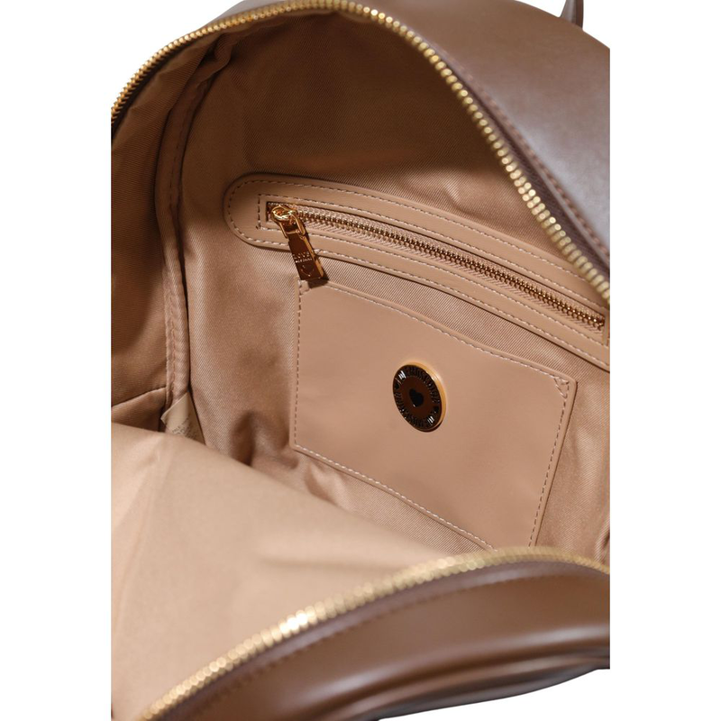 Brown polyethylene backpack-null