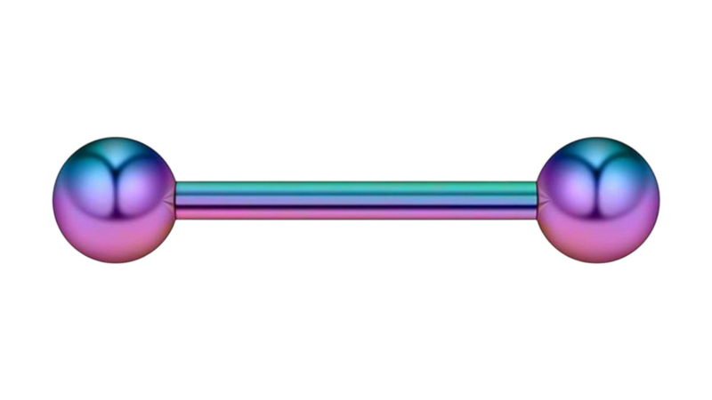 Surgical steel barbell ball rainbow-null