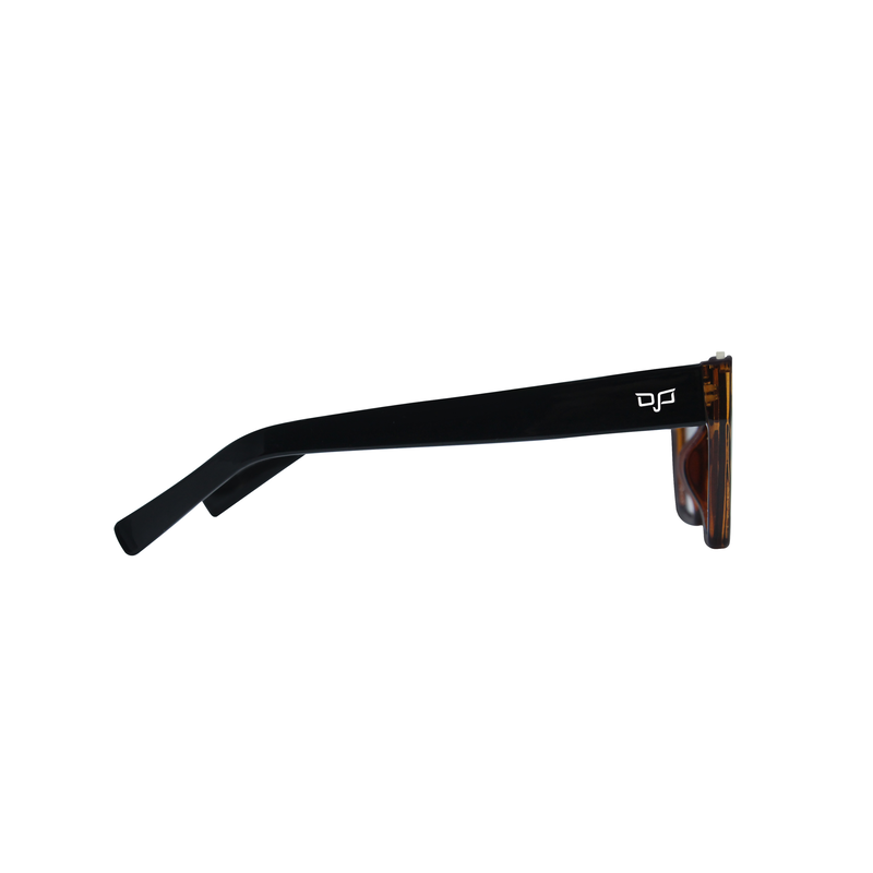 OJO sunglasses everyday cat eye shell brown frame and black temples with grey lenses rx image number null