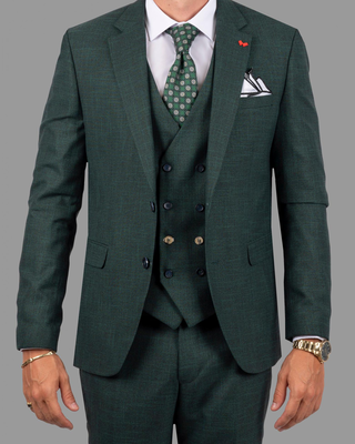 Dzine 3piece slim fit suit in patterned