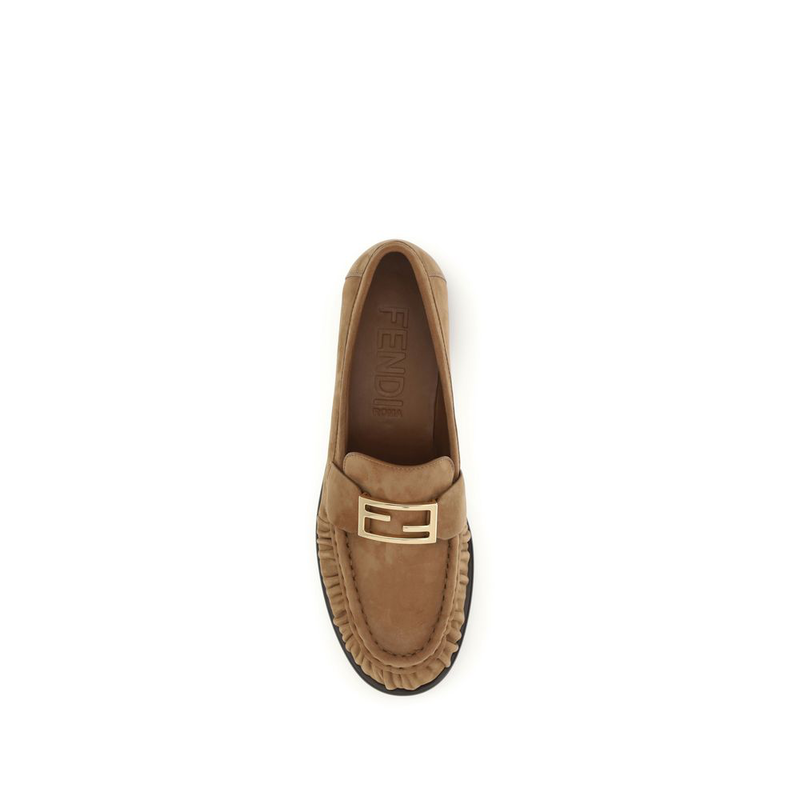 Brown lamb ovis aries aries slip-on loafers-null