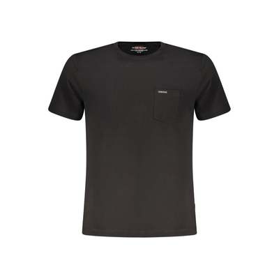 Black organic cotton men t-shirt, Black, medium