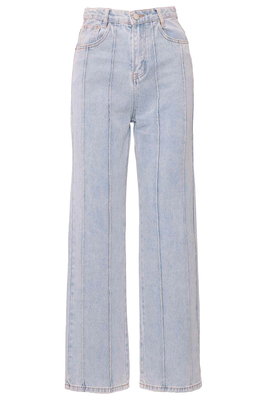 Jeans with seam details, Light Blue, medium