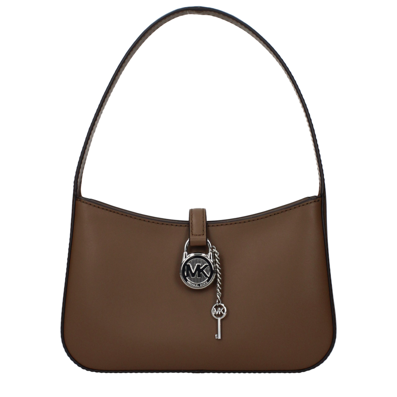 Brown leather handbag-null
