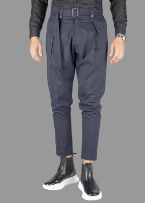 Dezign jogger pant with belt, Navy, medium