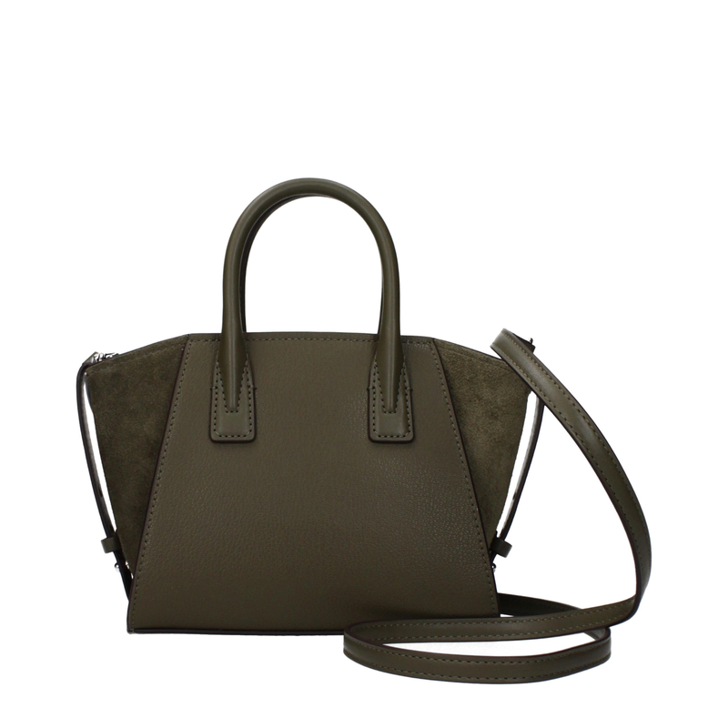 Green leather handbag-null