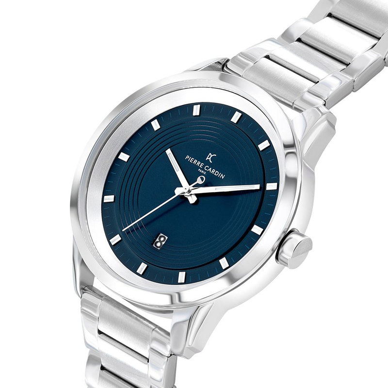 Gray stainless steel dress watch-null