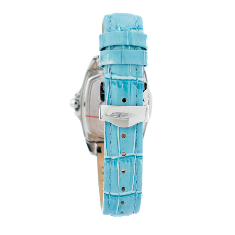 Blue leather dress watch-null