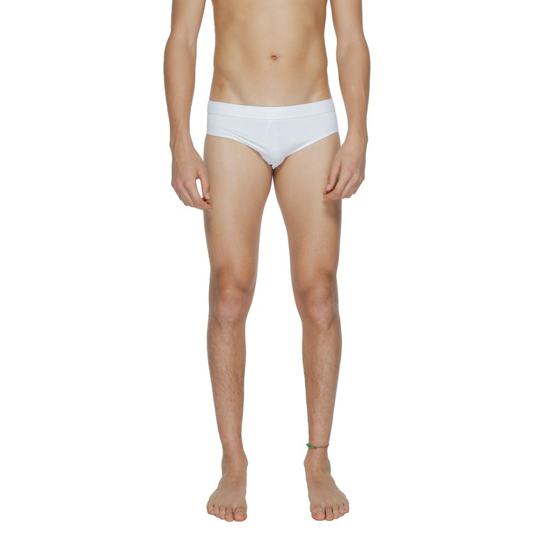 White polyamide swim briefs-null