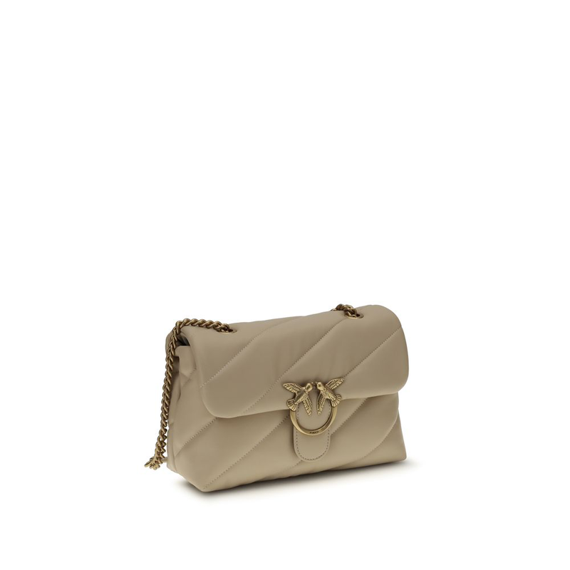 Beige calf leather bos taurus shoulder bag-null