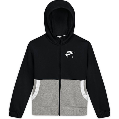 Girls sportswear Air freelift full-zip hoodie, Black / Carbon, medium