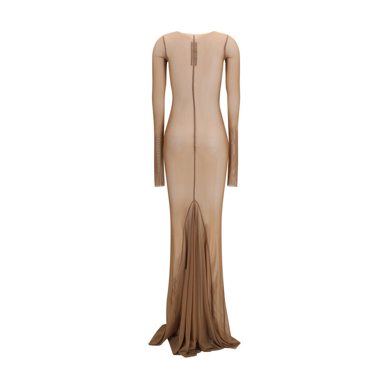 Brown polyamide casual dress-null