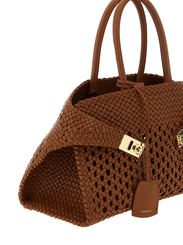 Brown calfskin handbag-null