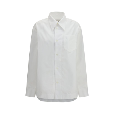 White cotton dress shirt, White, medium
