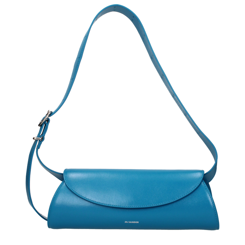Blue leather crossbody bag-null