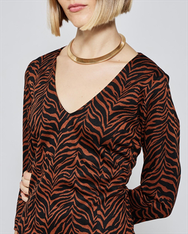 Midi dress zebra print image number null