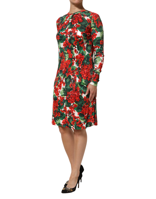 Multicolor floral short portofino dress-null