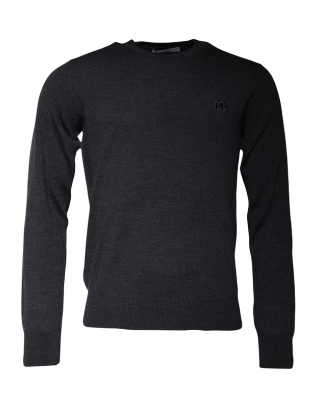 Dark gray dg logo crew neck pullover sweater-null